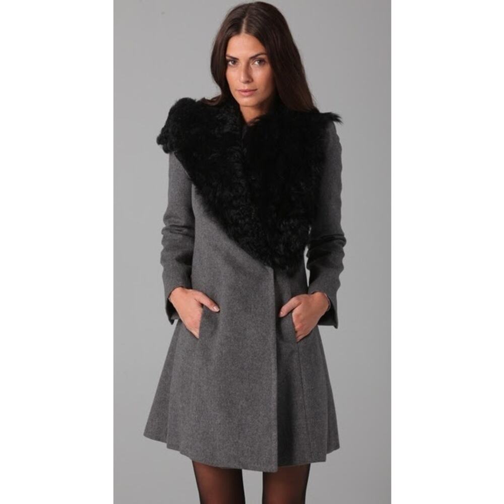 Nonoo Cosima Shearling Collar Jacket